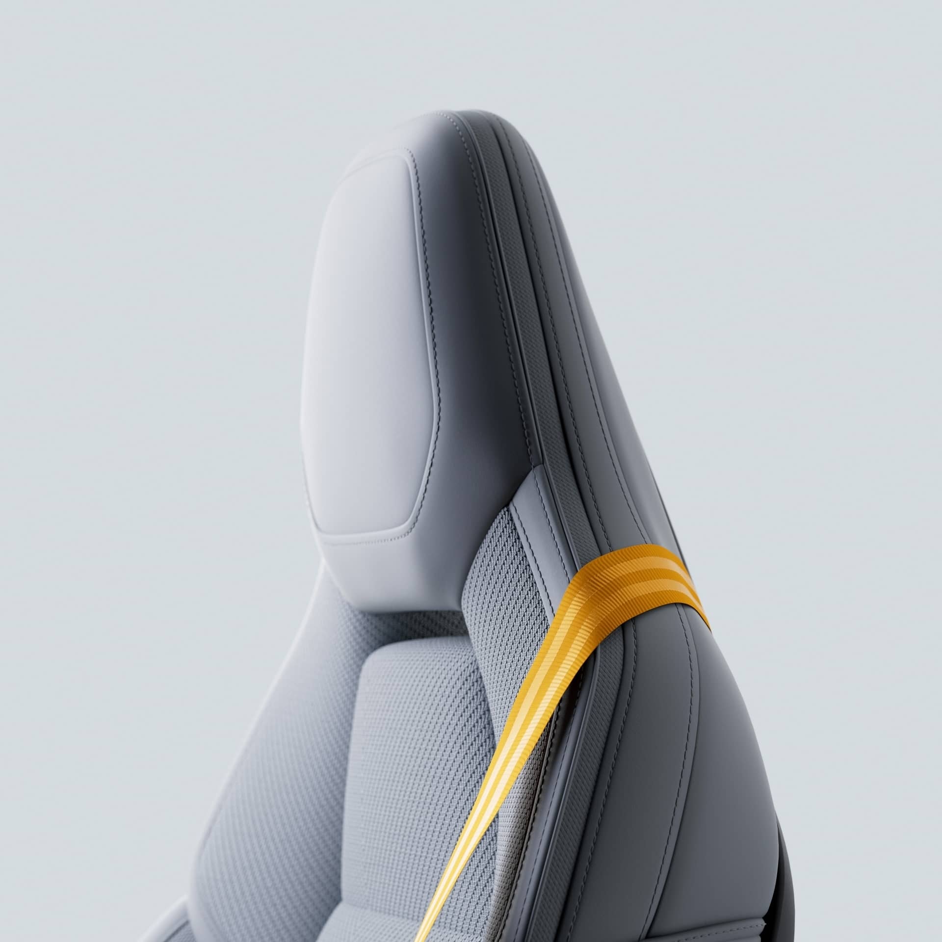 Detalle de la costura y diseño del asiento del Polestar 4, calidad y estilo.