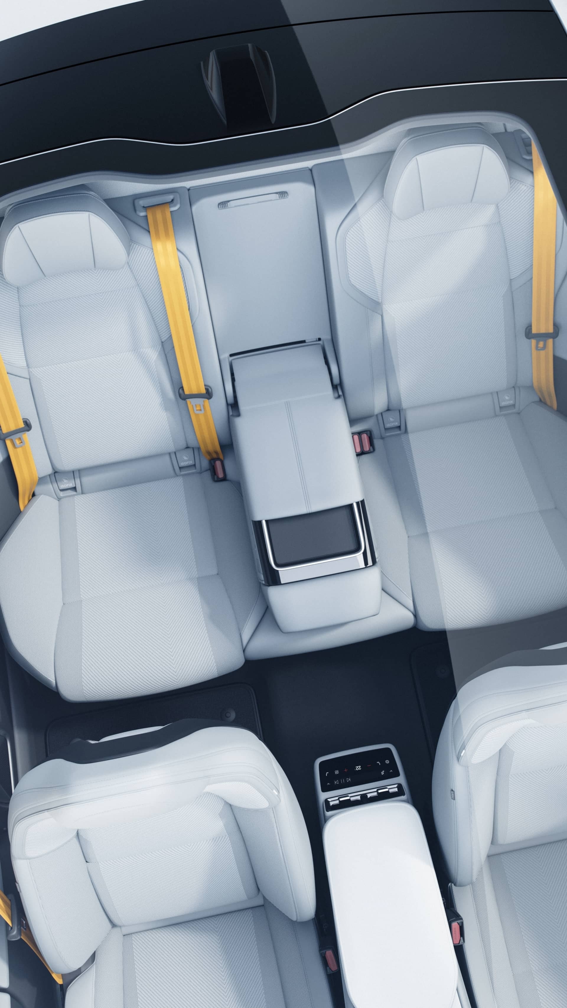 Distribución de los asientos del Polestar 4, mostrando espacio y confort.