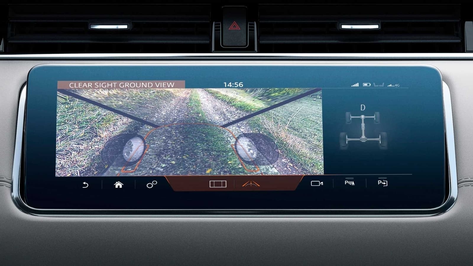 Detalle del sistema de información y entretenimiento del Evoque.