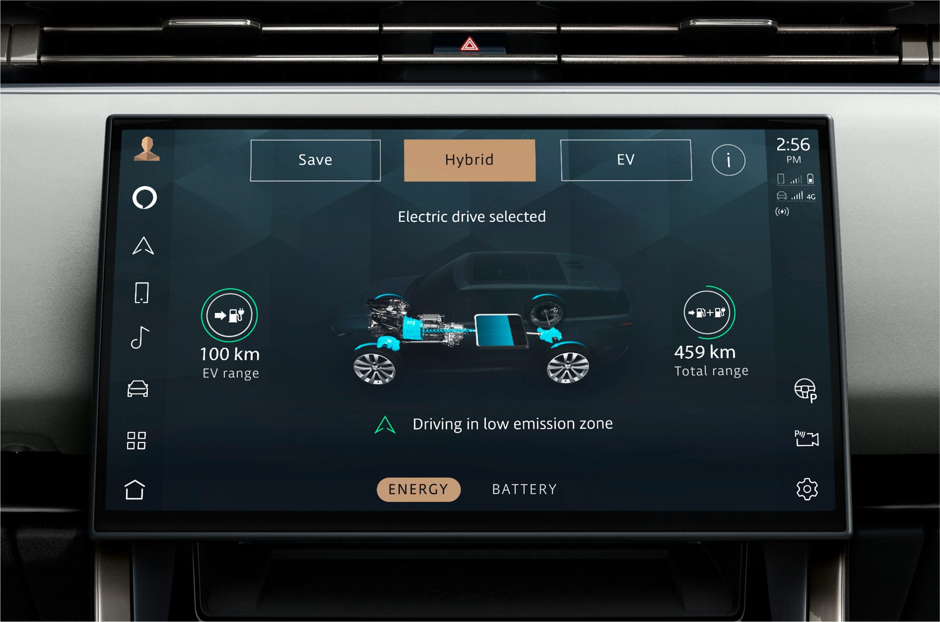 Interfaz de sistema híbrido con alcance y autonomía.