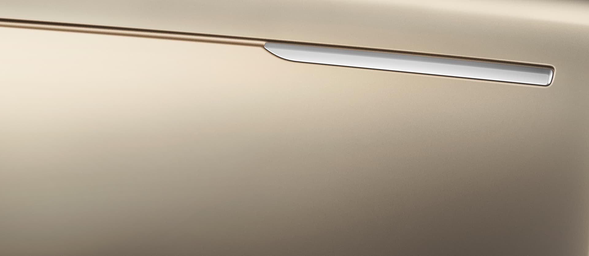 Detalle minimalista de la manija de puerta lateral Range Rover.