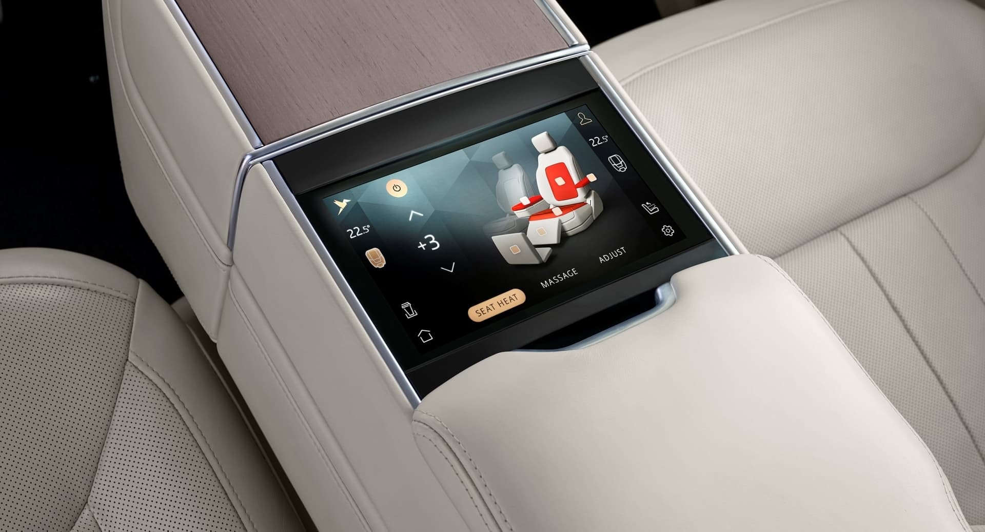 Sistema de entretenimiento para pasajeros traseros en el Range Rover.