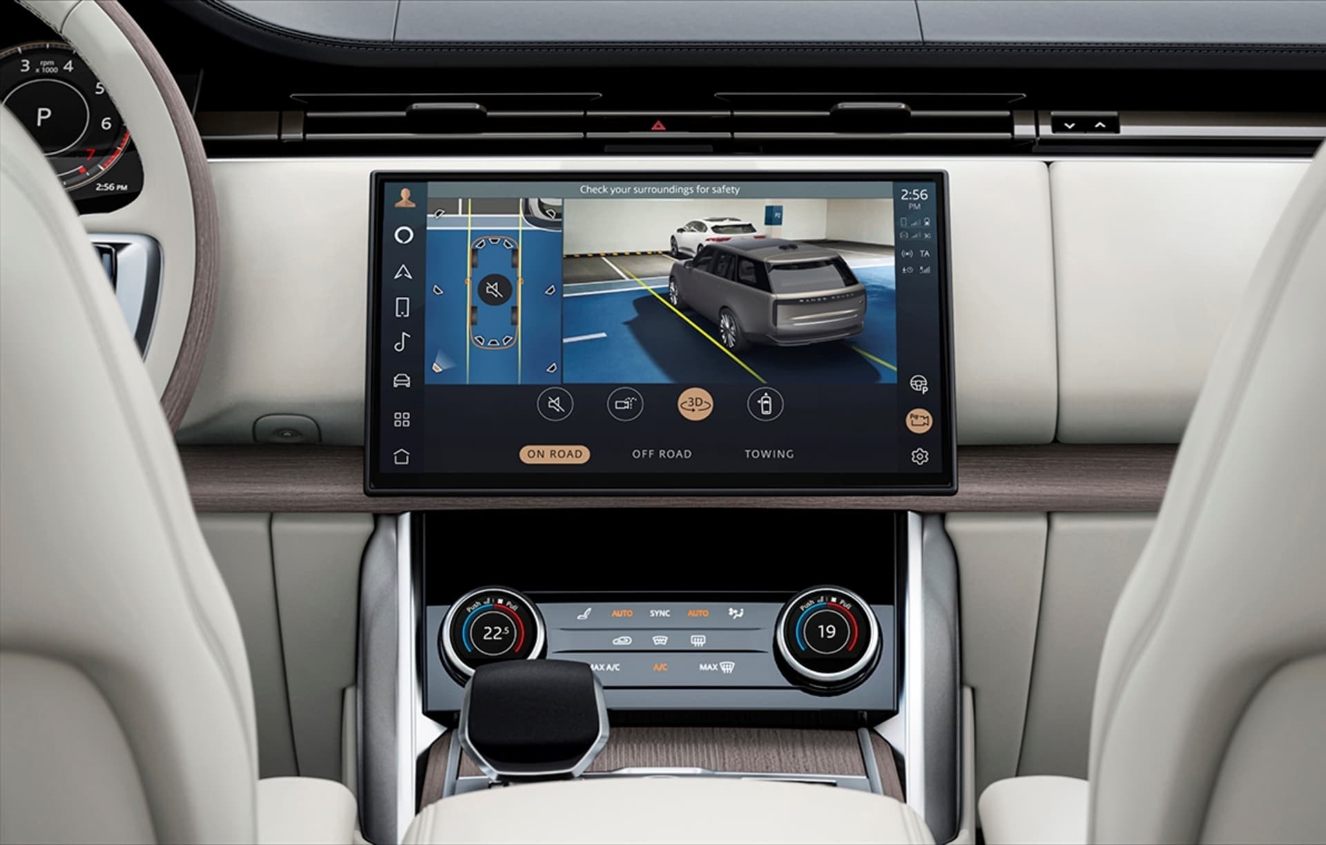 Sistema de infoentretenimiento con pantalla táctil de alta resolución.
