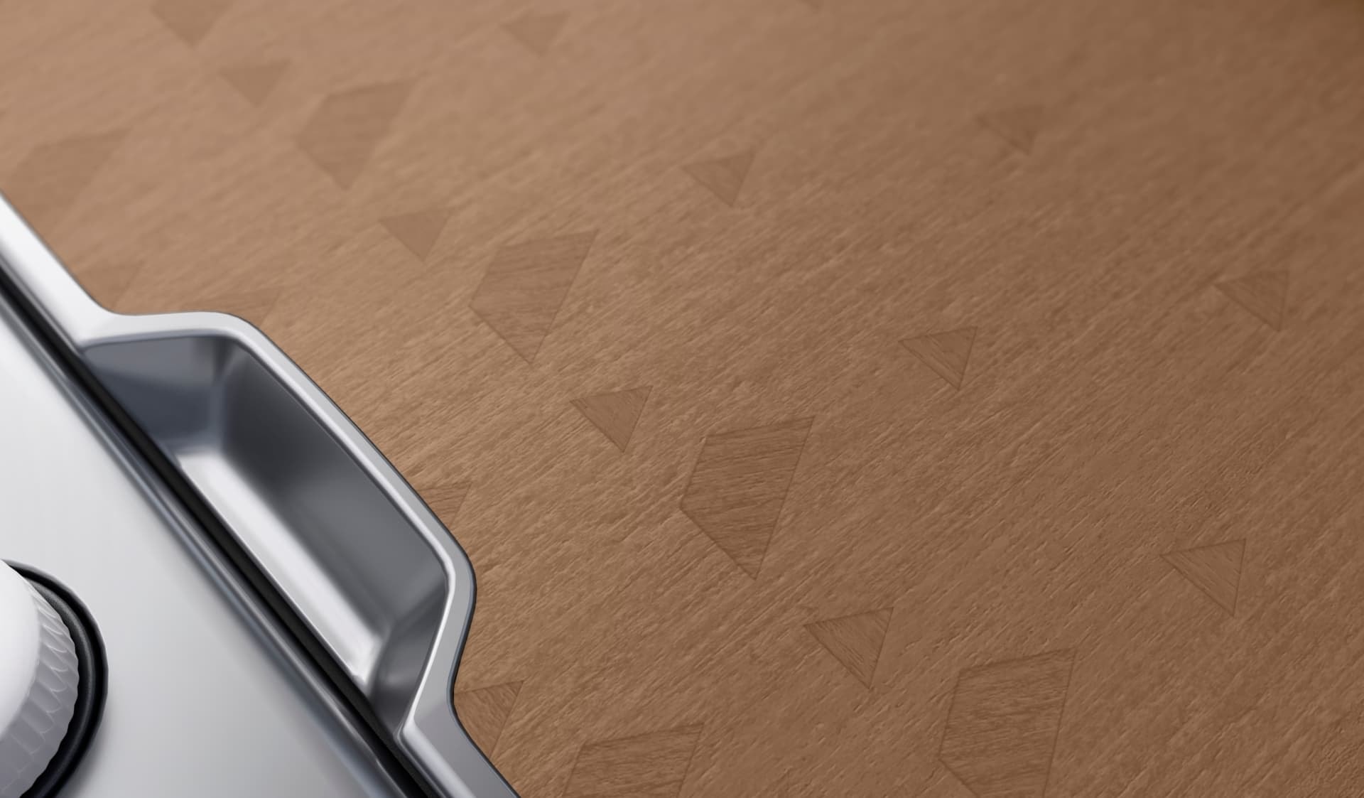 Textura y detalles de la consola central con acabados premium.