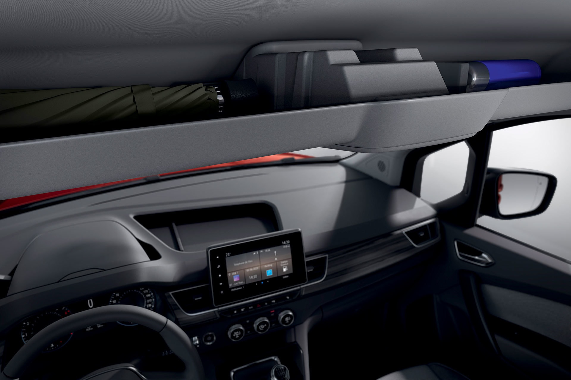 Solución de almacenamiento en el techo del Renault Kangoo Combi.