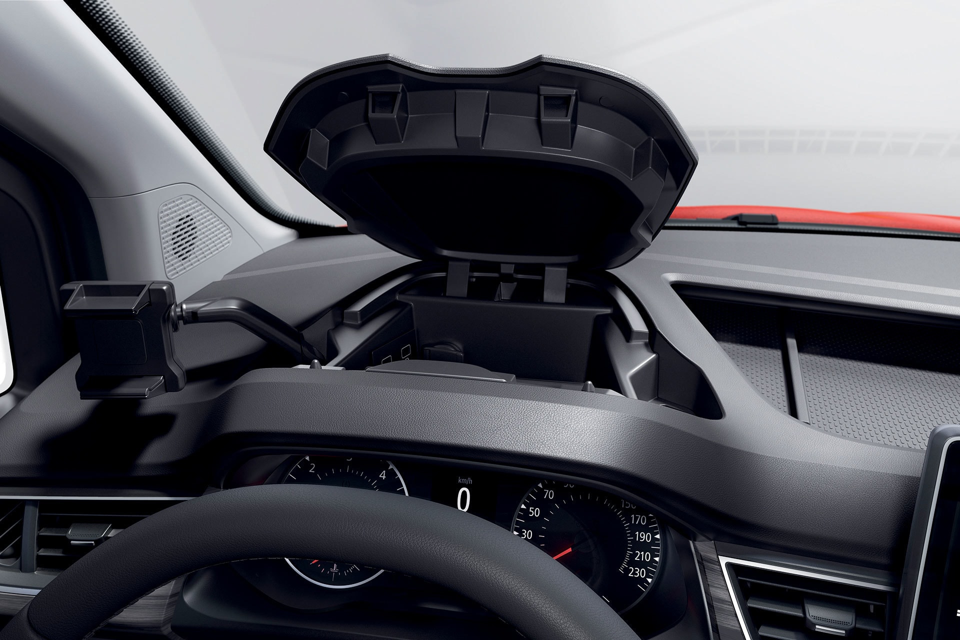 Compartimento superior abrible en el Renault Kangoo Combi.