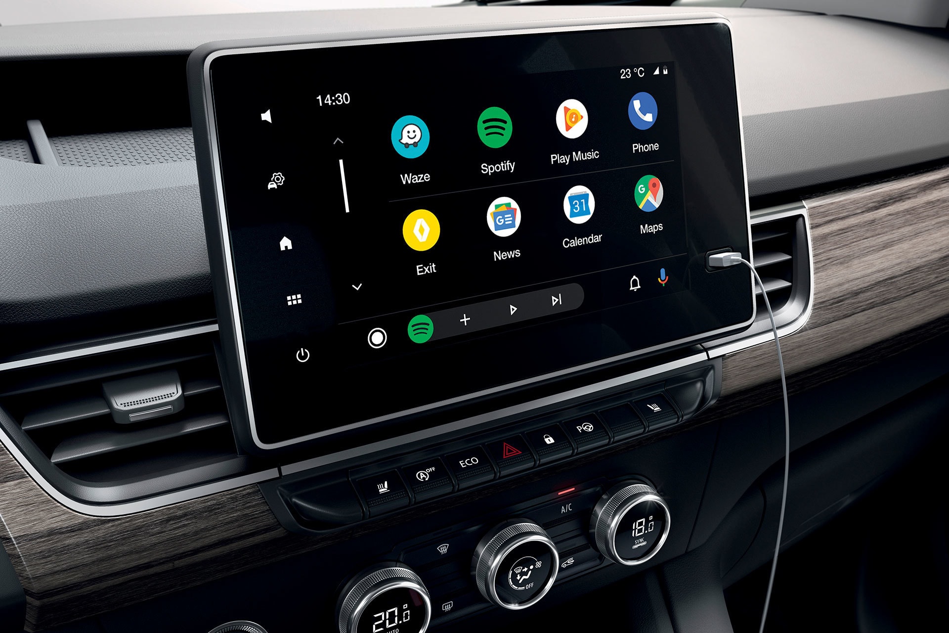Pantalla del sistema de infotainment intuitivo y moderno.