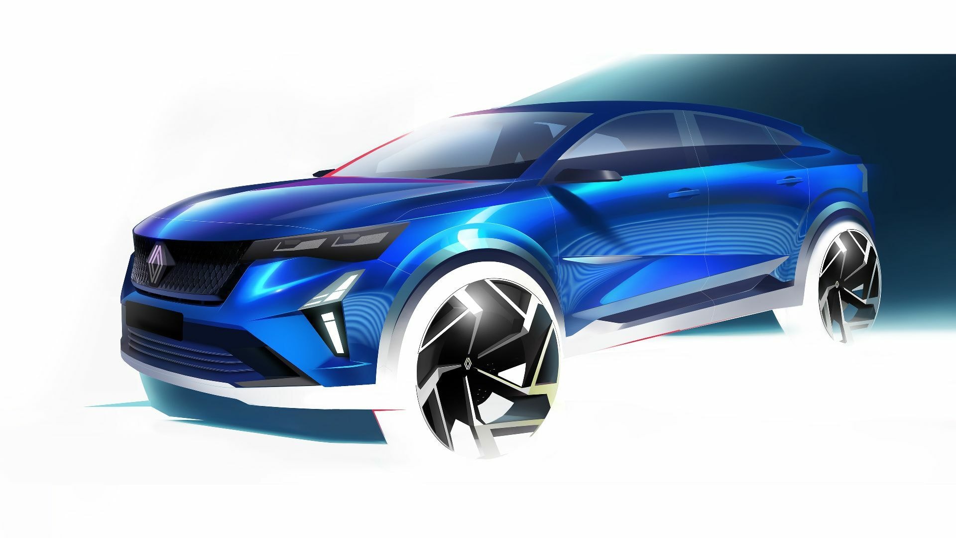 Interpretación artística lateral que muestra la identidad dinámica del modelo.