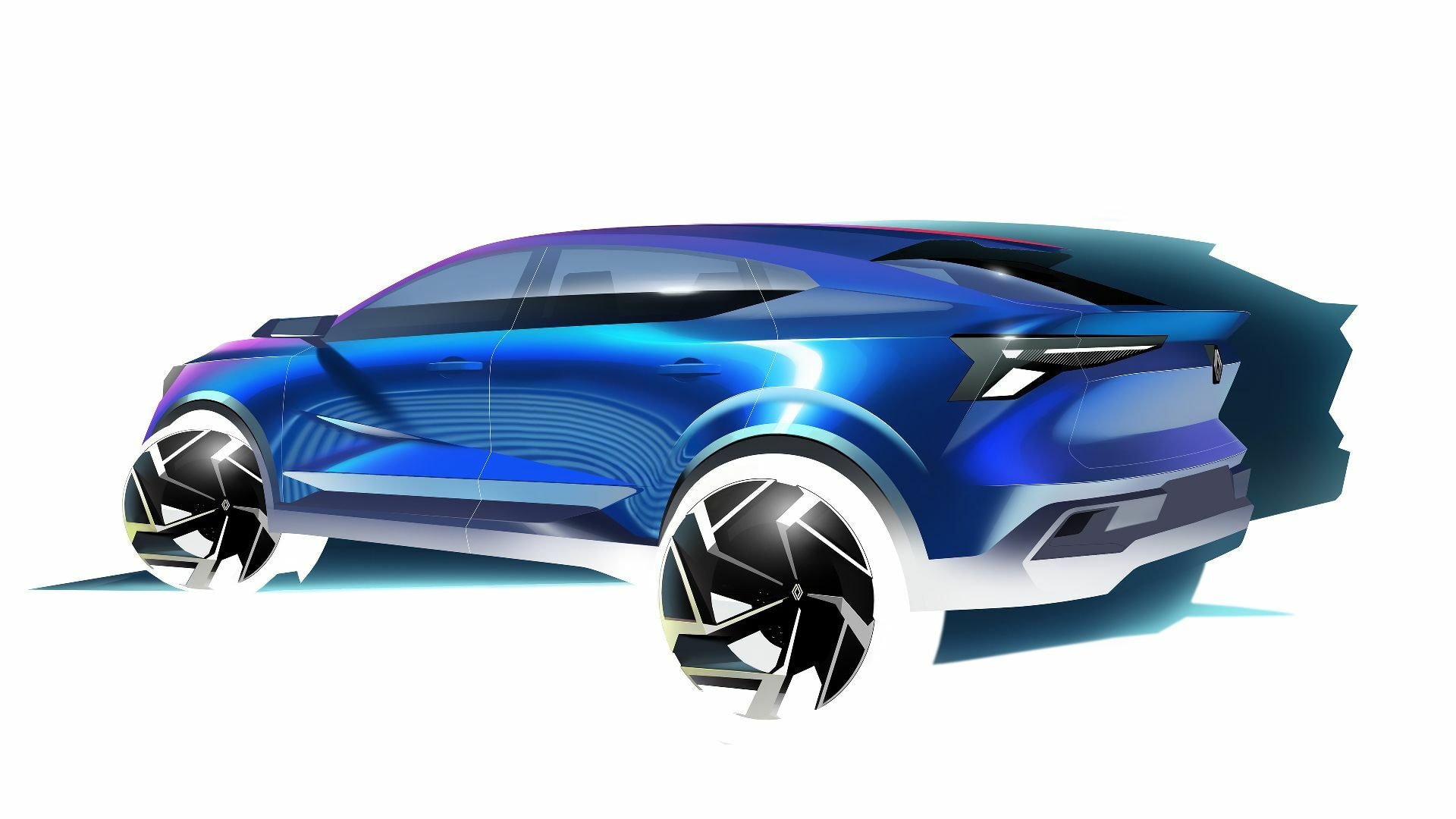 Diseño conceptual con trazos futuristas de la propuesta de vehículo.