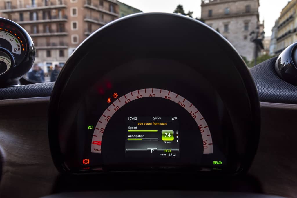 Panel de instrumentos digital del Smart EQ ForTwo.
