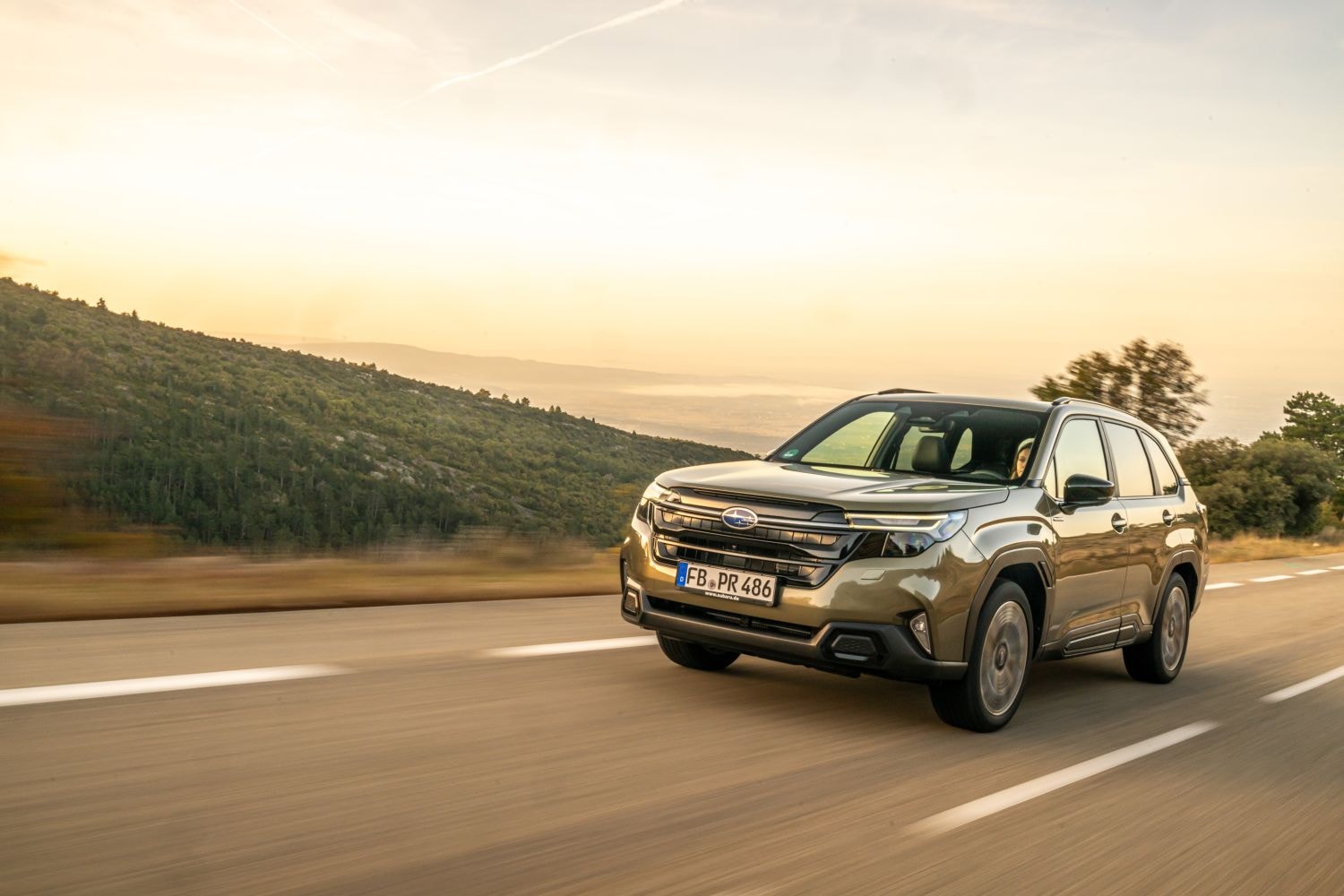 Subaru Forester en un entorno natural, perfecto para aventuras al aire libre.