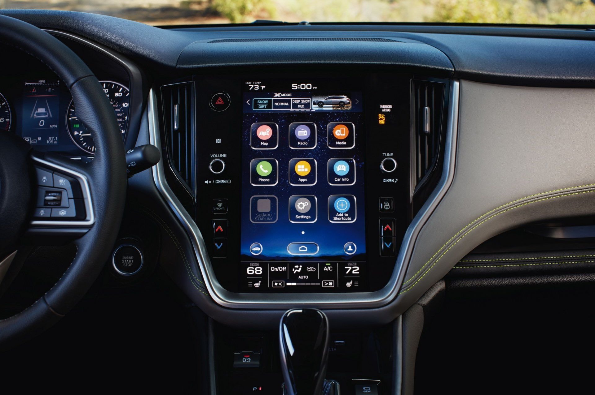 Pantalla multimedia de alta resolución del Subaru Outback.