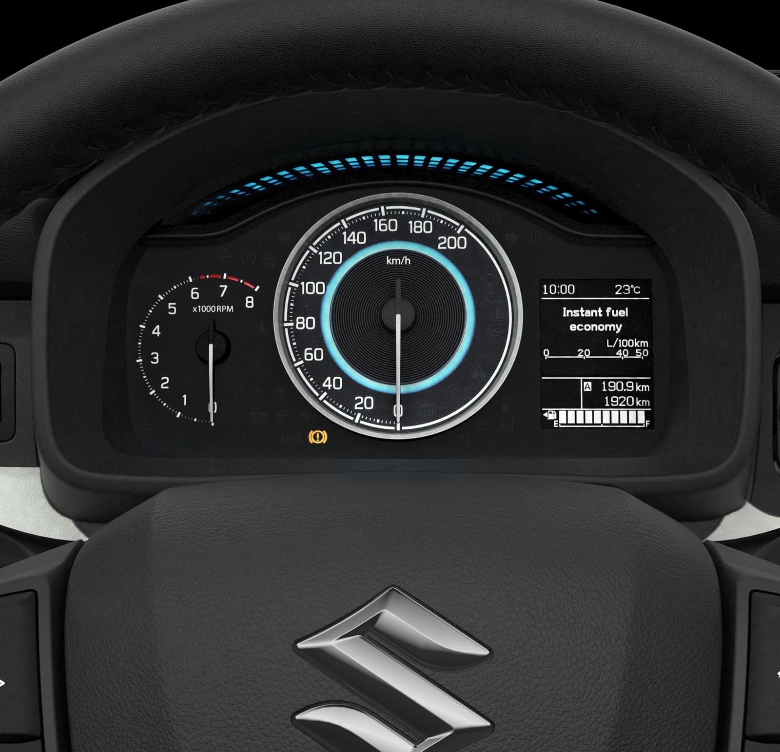 Cuadro de instrumentos digital con iluminación LED.