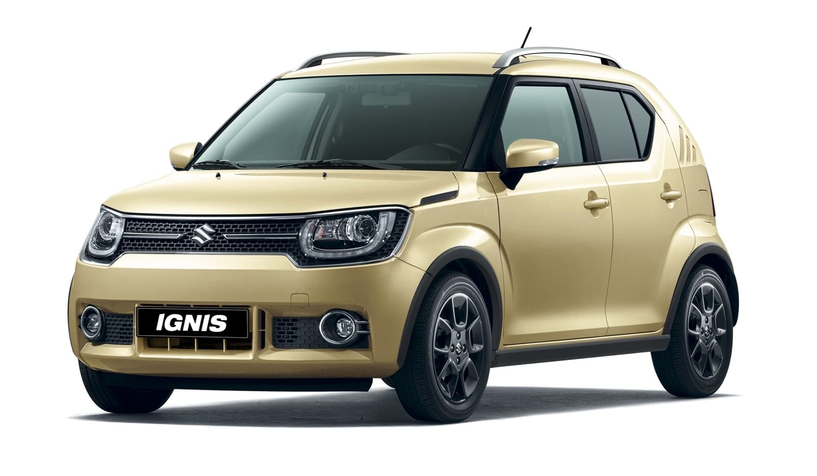 Vista del Suzuki Ignis resaltando su frontal y perfil lateral.