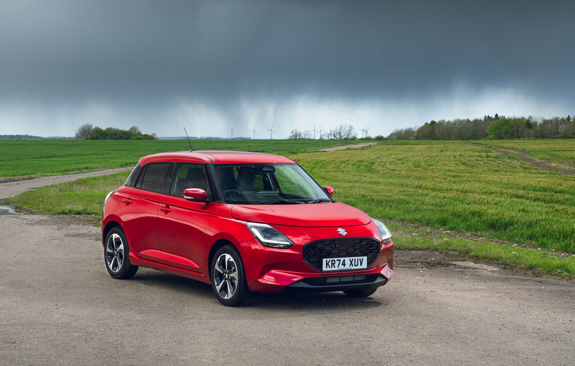 Aspecto trasero del Swift, donde su diseño compacto se aprecia mejor.