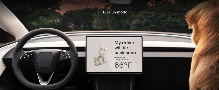 Modo Sentry activo en pantalla del Tesla Model 3, seguridad máxima. Modo Sentry activo en pantalla del Tesla Model 3, seguridad máxima.