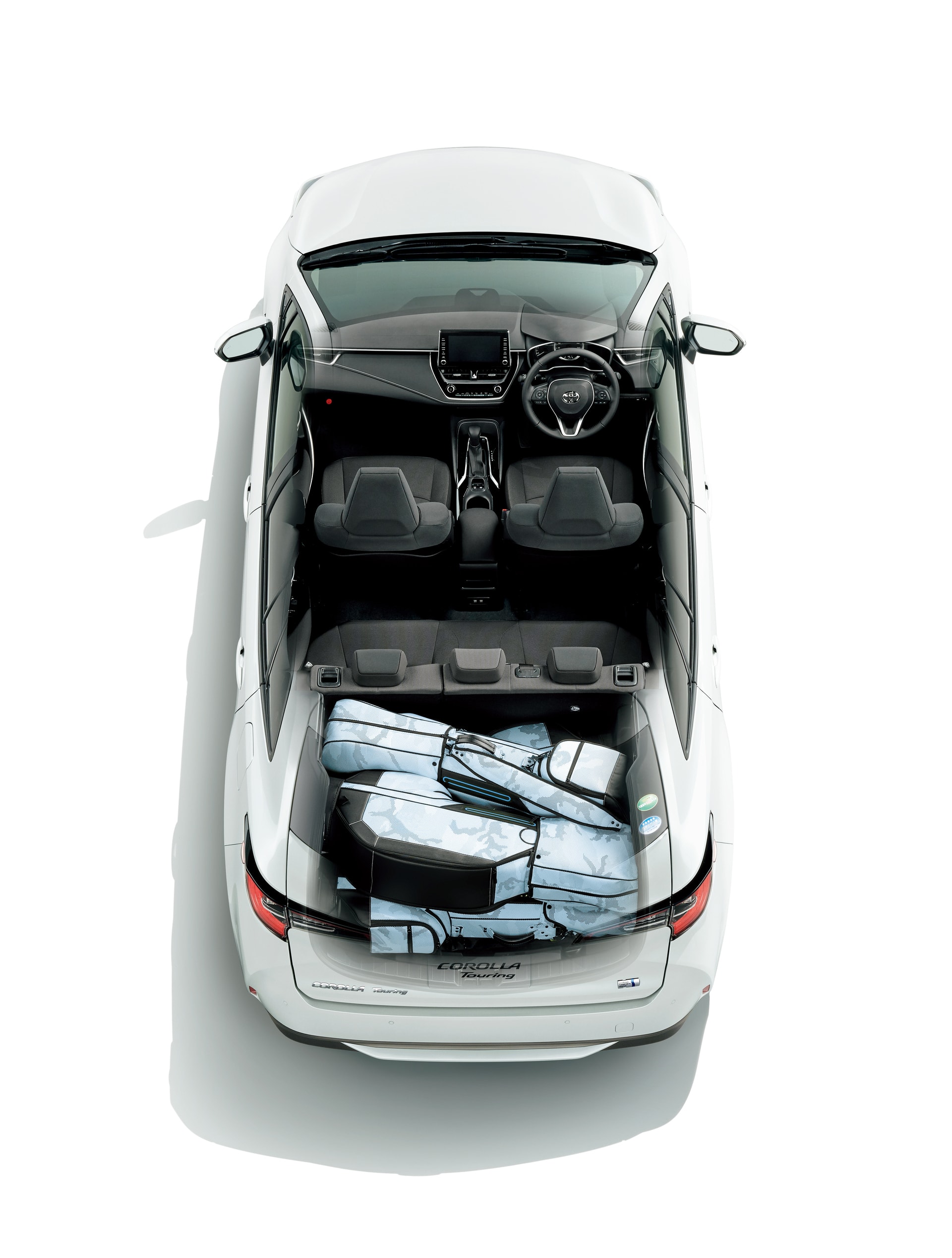 Imagen superior del interior revelando capacidad y modularidad del maletero