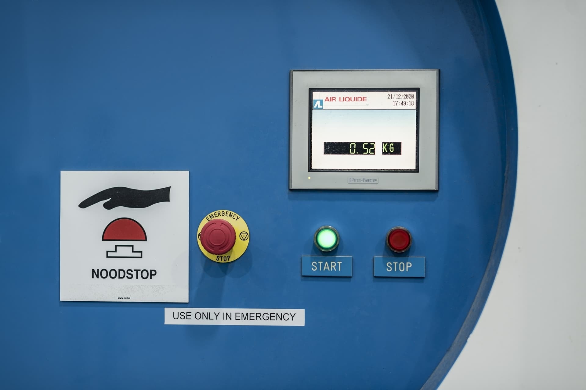 Detalle del indicador de cantidad de hidrógeno suministrado.