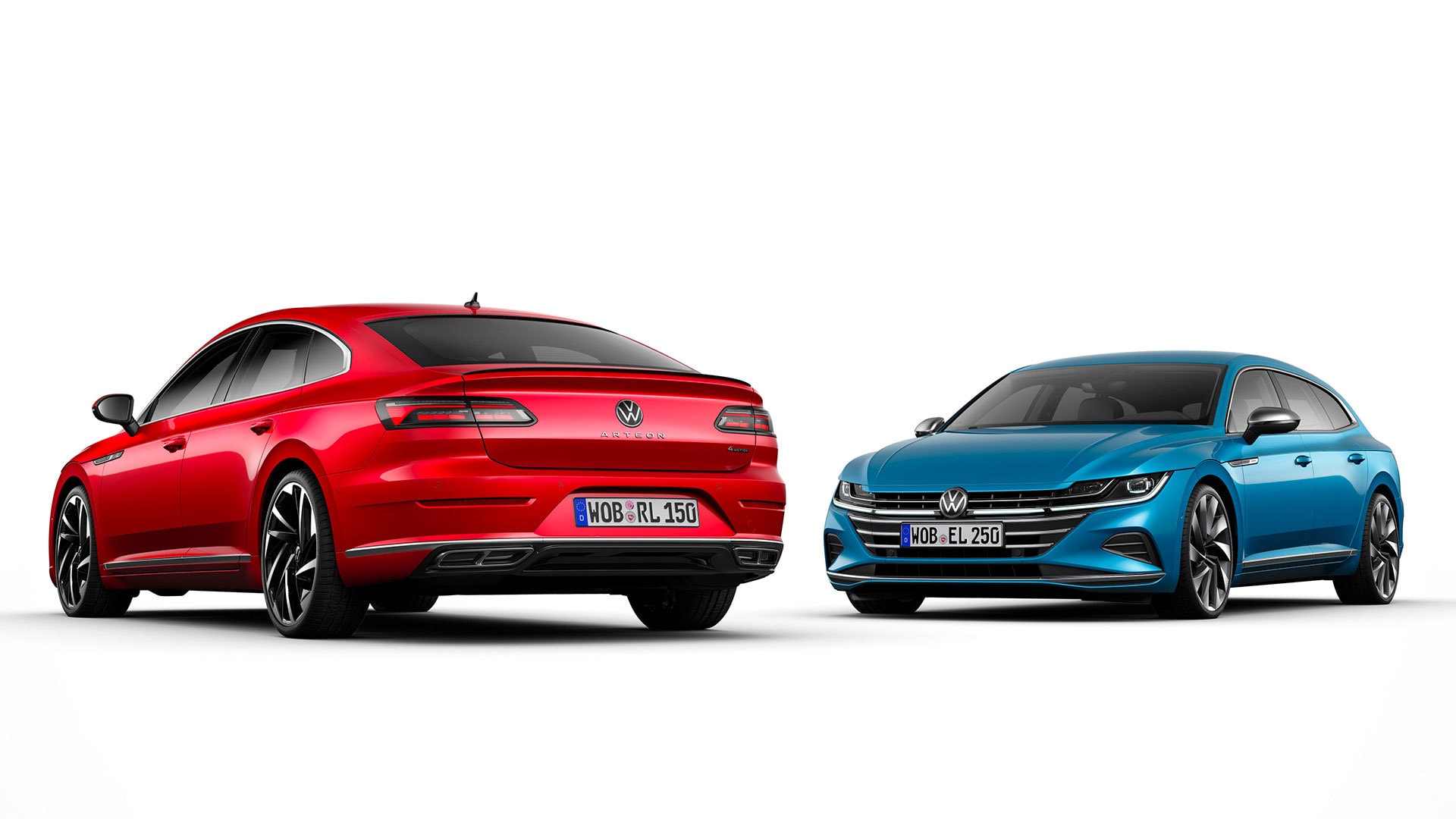 Comparativa lateral entre Volkswagen Arteon sedan y Shooting Brake.