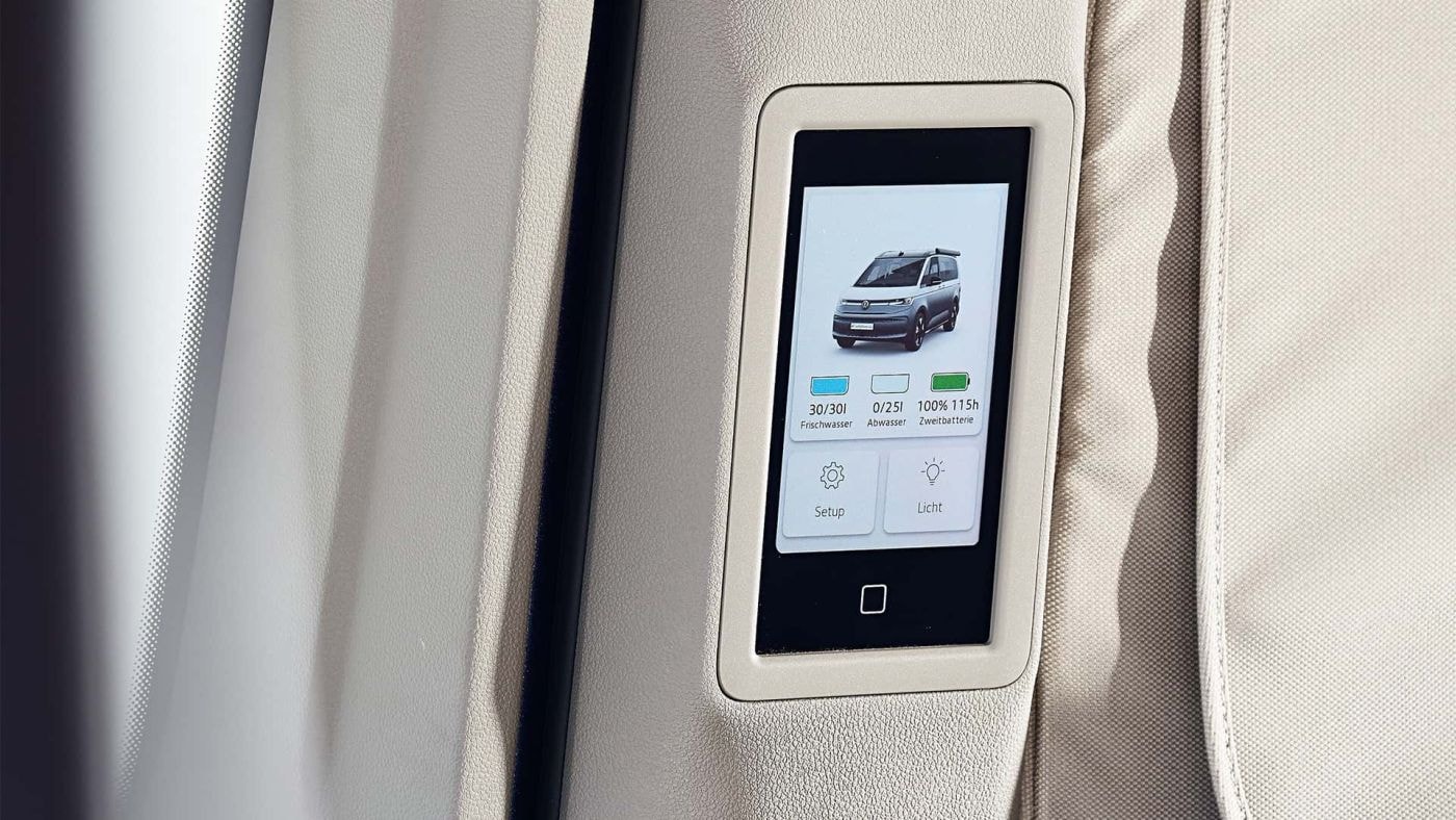 Panel de control sofisticado para la gestión de la Volkswagen California.