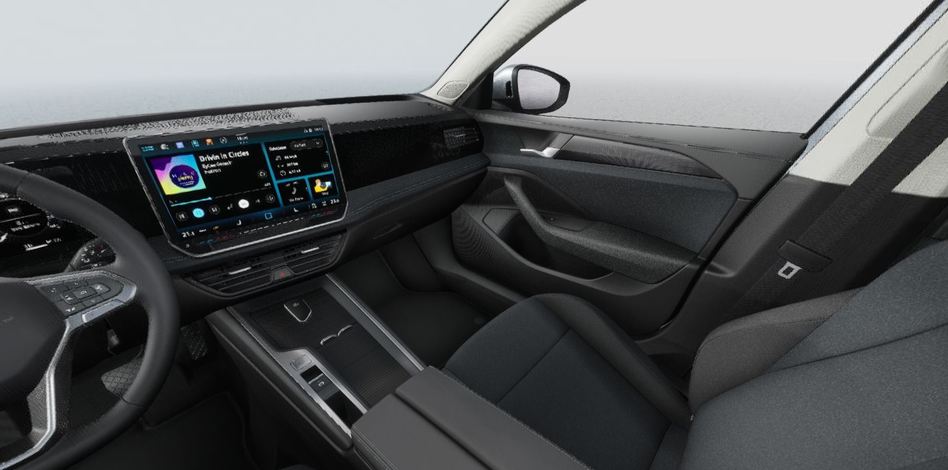 Vista del sistema de infotainment y consola central del Passat Variant.