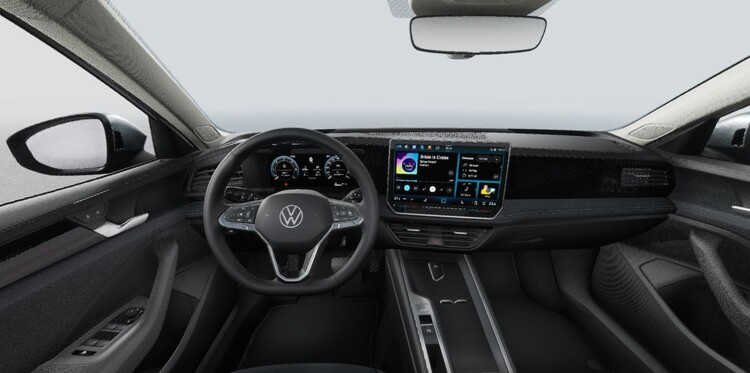 Vista del volante y panel de instrumentos del Passat Variant. Vista del volante y panel de instrumentos del Passat Variant.