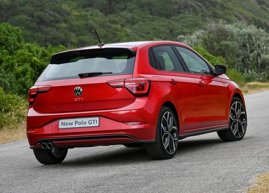 Angulo trasero y lateral del Polo GTI con la nueva estética.