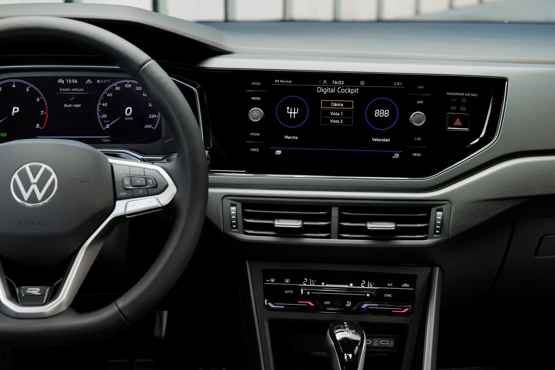 Visualización de la representación virtual del coche en la pantalla.