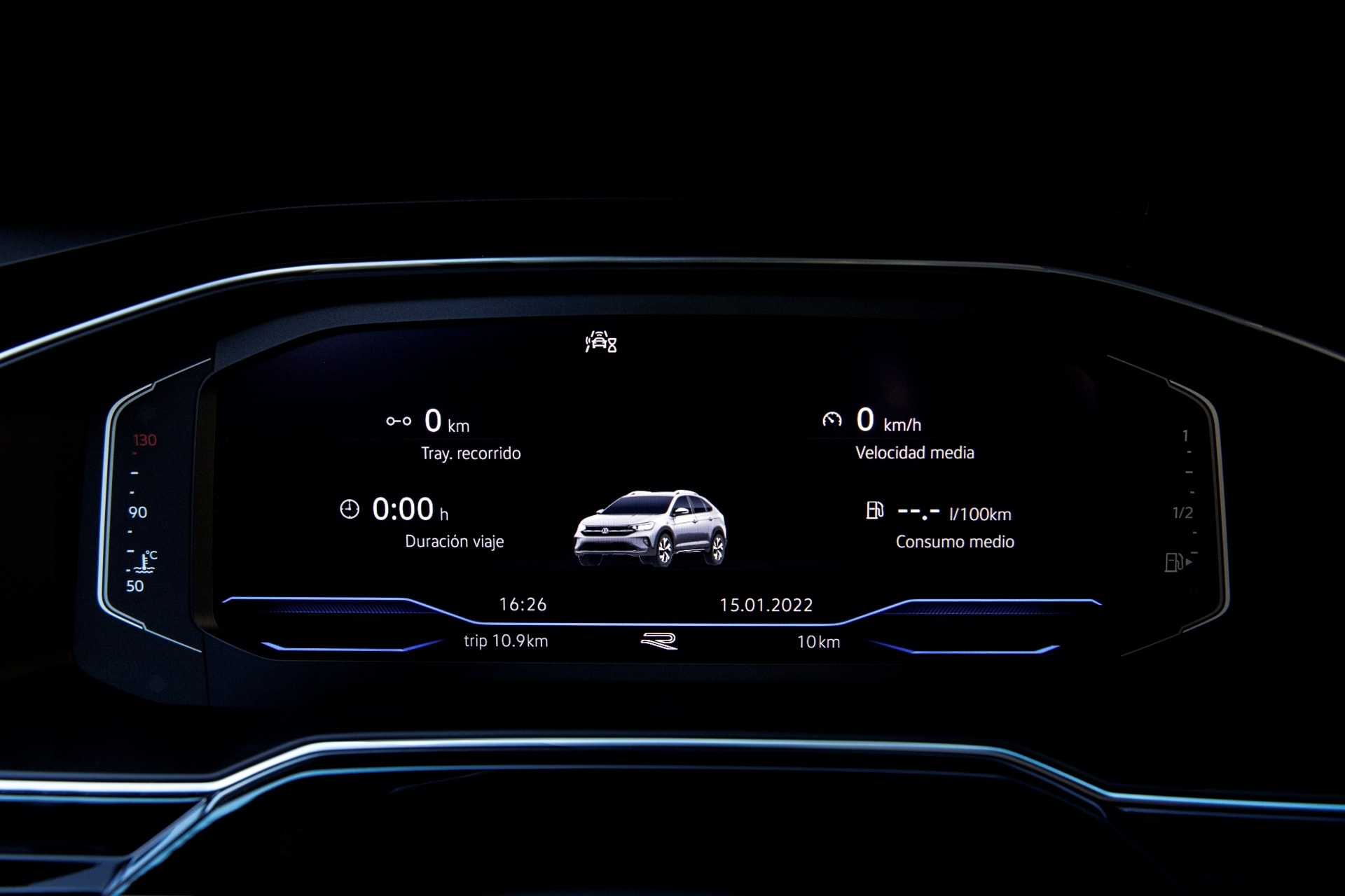 Pantalla de instrumentación digital configurable en el Volkswagen Taigo.