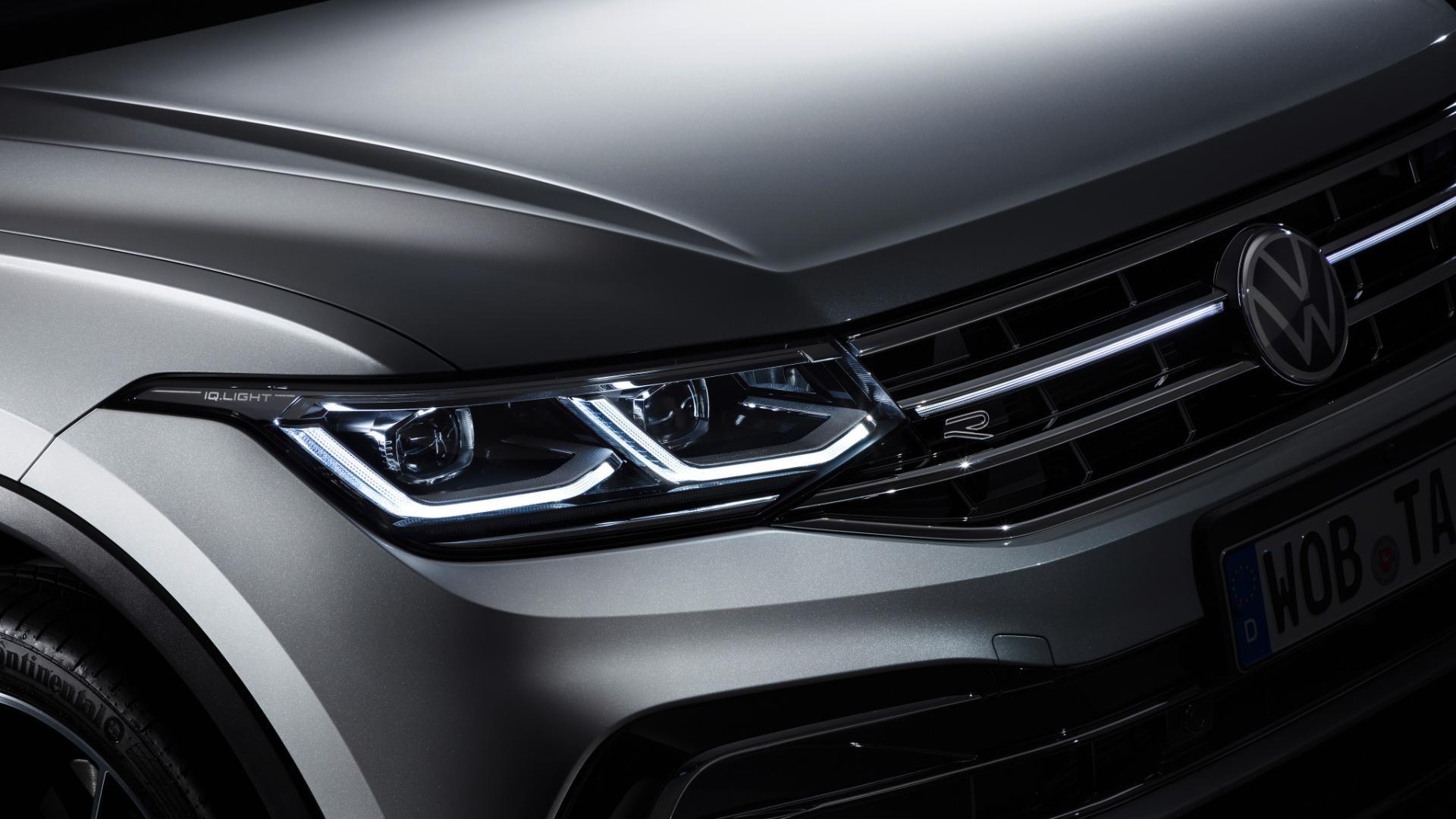 Foco del Tiguan Allspace, detalle de diseño e iluminación.