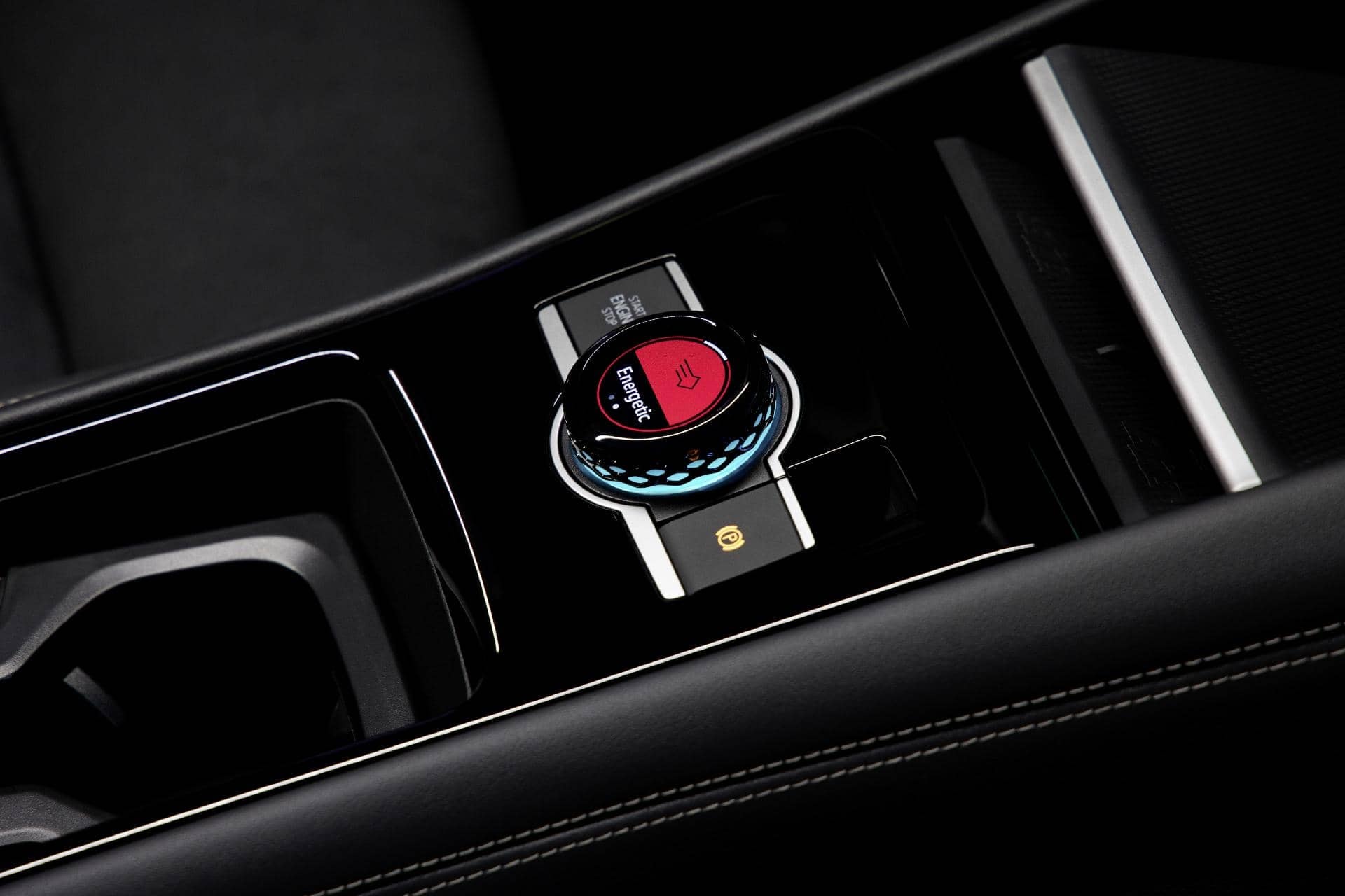 Selector de modo de conducción del Tiguan con acabados premium.