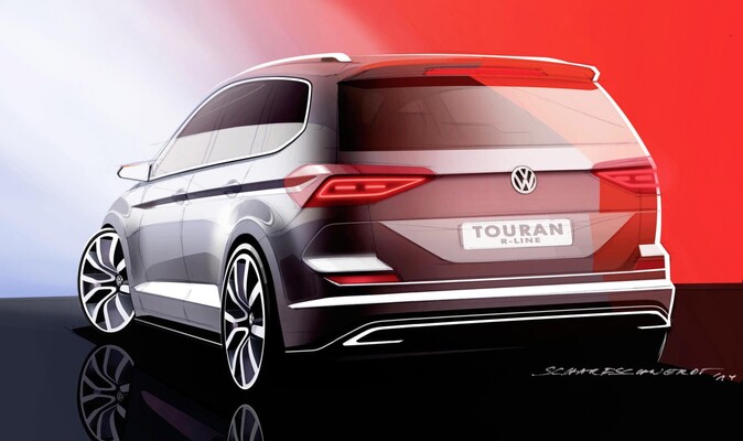 Boceto conceptual de un Volkswagen Touran, mostrando el diseño artístico inicial. Boceto conceptual de un Volkswagen Touran, mostrando el diseño artístico inicial.