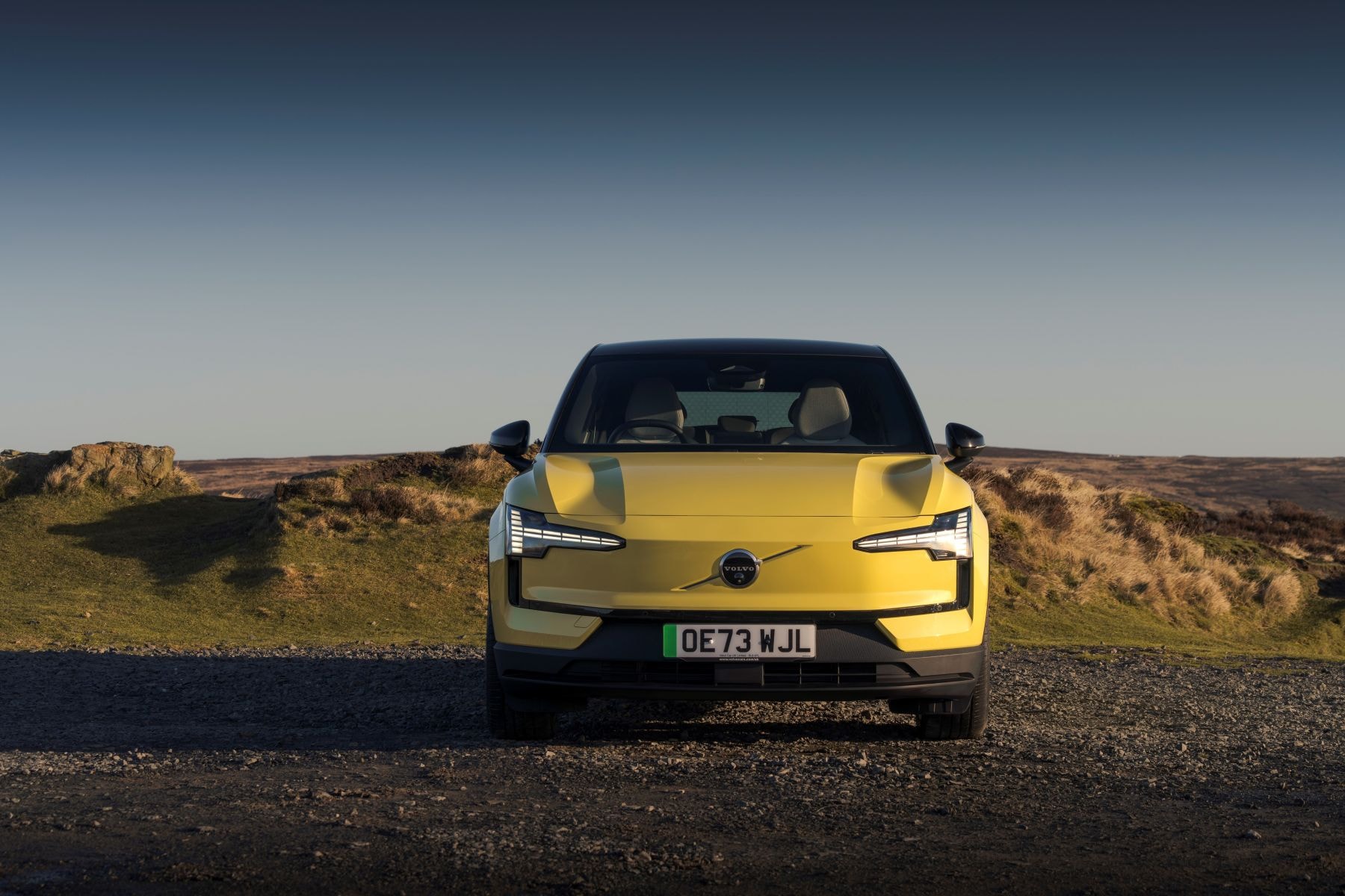 Detalle del tejido de los asientos en el interior del Volvo EX30.