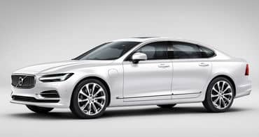 Imagen del Volvo S90 Híbrido mostrando su frente y lateral que subrayan su estilo sofisticado. Imagen del Volvo S90 Híbrido mostrando su frente y lateral que subrayan su estilo sofisticado.