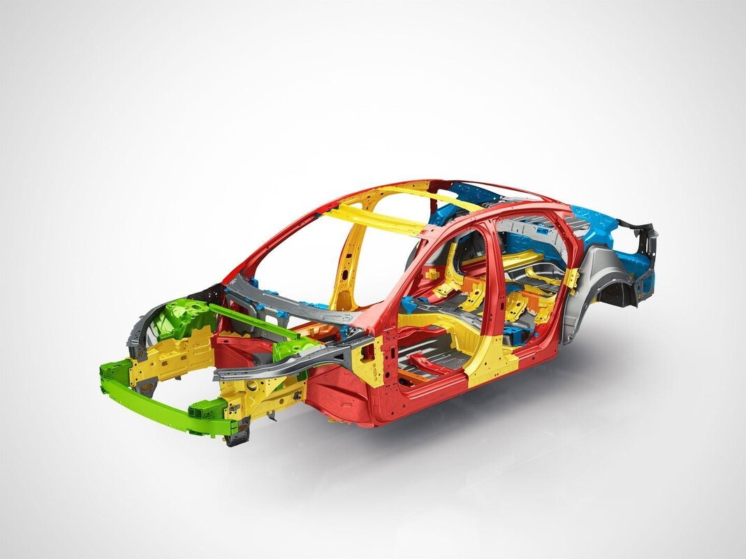 Imagen de la estructura de seguridad pasiva del Volvo S90. Imagen de la estructura de seguridad pasiva del Volvo S90.