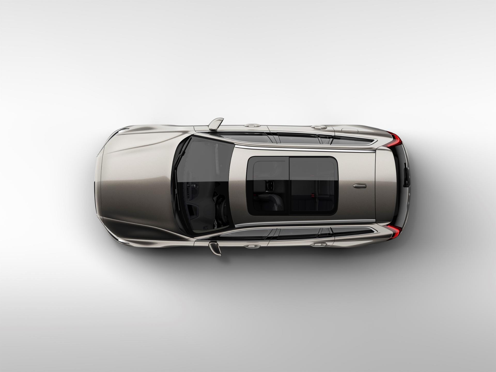 Imagen superior del Volvo V60 Híbrido mostrando el techo y la silueta.