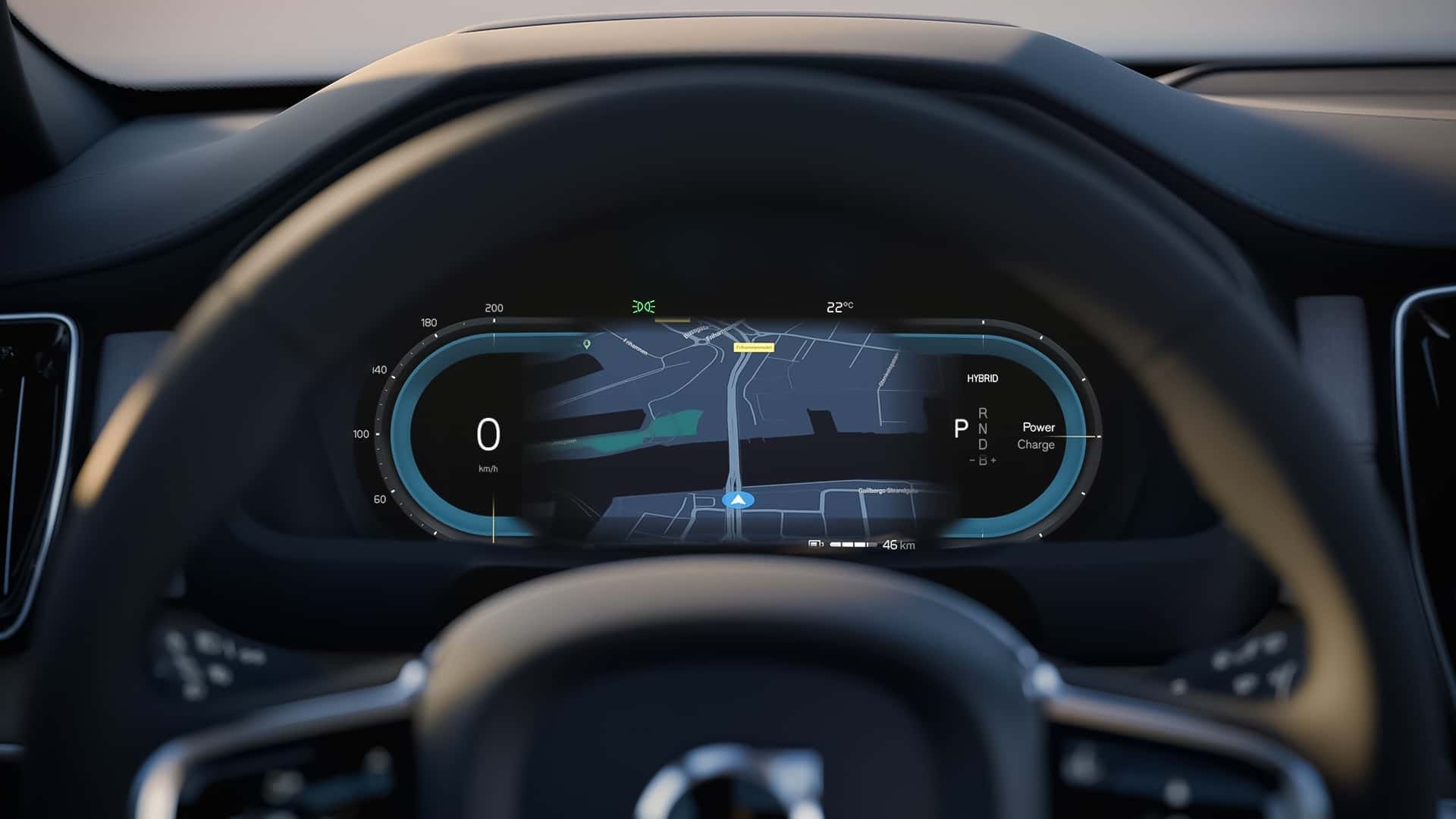 Vista lateral y trasera del Volvo XC90 Híbrido en la carretera.