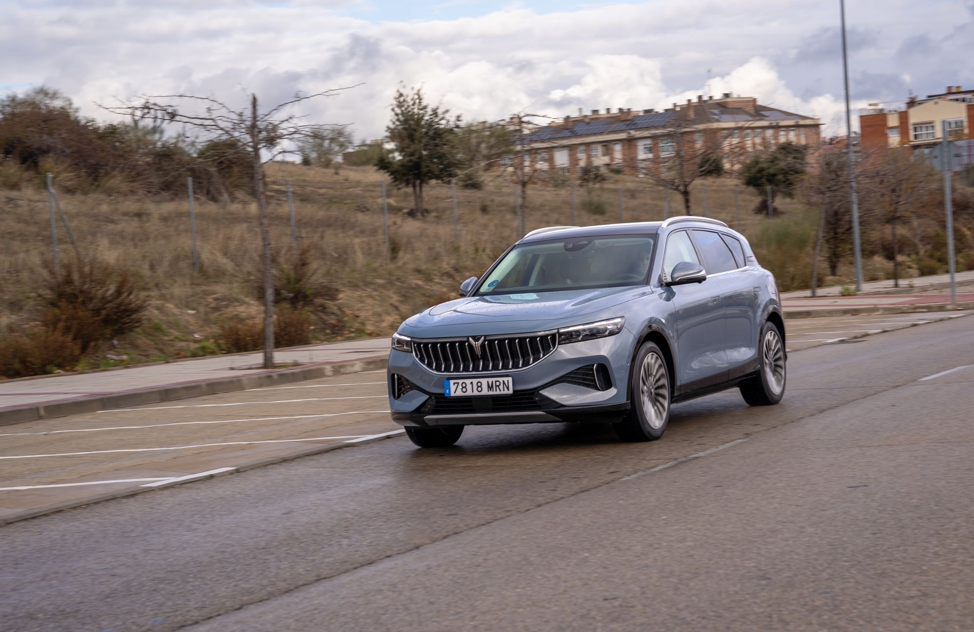 Vista detallada del panel de la puerta con tapizado elegante.